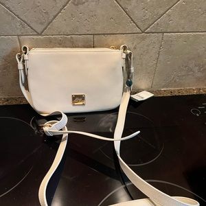 Ralph Lauren (NEW with TAGS) Small Cross Body Newbury Bag, Leather, IVORY color
